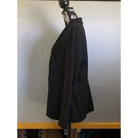 Mossimo Women's Black Open Front Blazer Jacket Size M Notched Collar Tailored - Picture 7 of 15